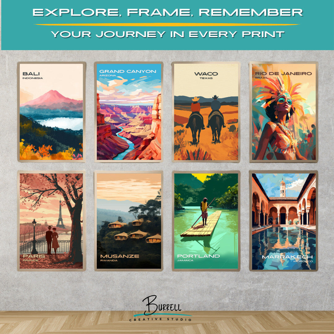 Waco Texas Scenic Trails Travel Poster & Wall Art Poster Print