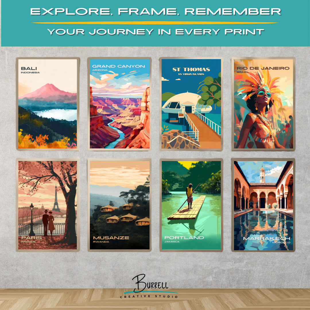 St Thomas US Virgin Islands Coral World Ocean Park Travel Poster & Wall Art Poster Print