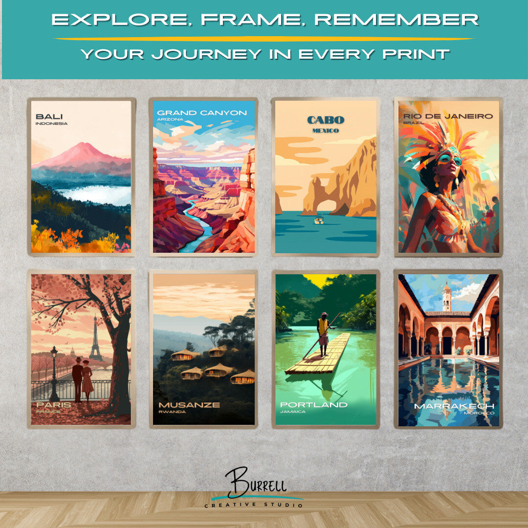 Cabo Mexico Arch Coastal View Travel Poster & Wall Art Poster Print