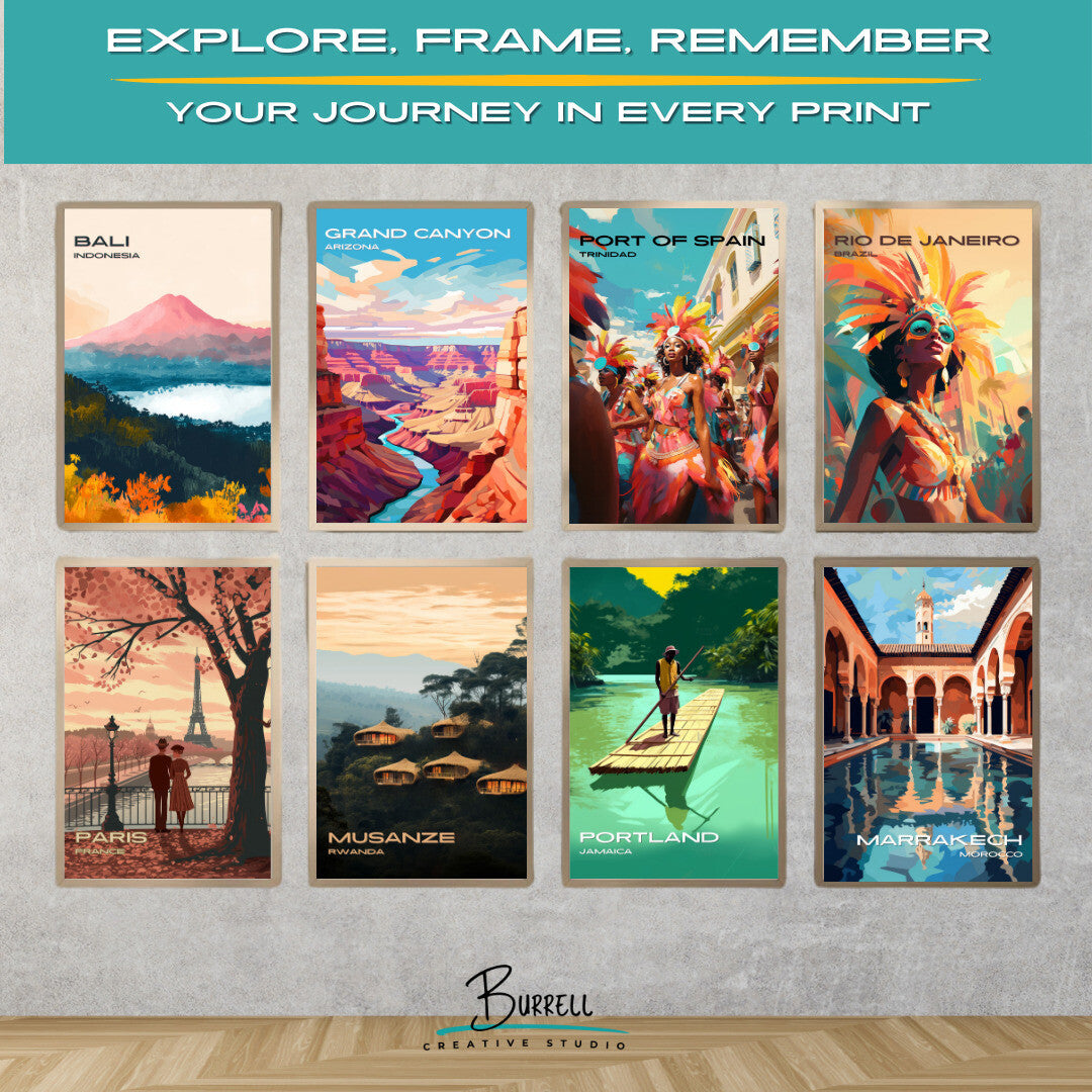 Port of Spain Trinidad Carnival Travel Poster & Wall Art Poster Print