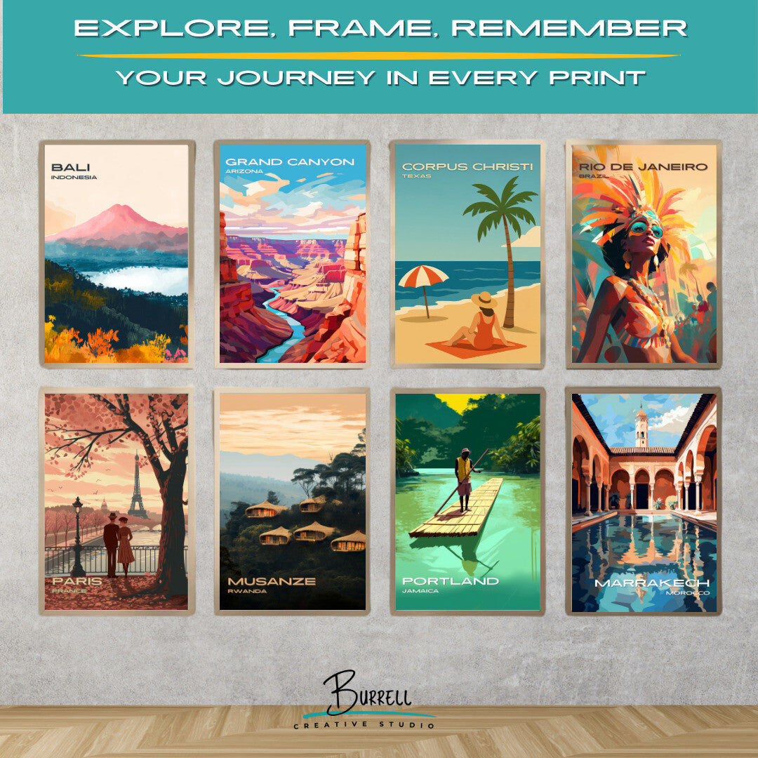 Corpus Cristi Texas Beach Travel Poster & Wall Art Poster Print