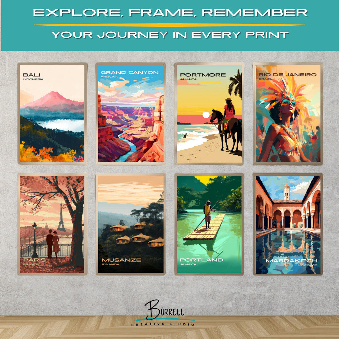 Portmore Jamaica Hellshire Beach Travel Poster & Wall Art Poster Print