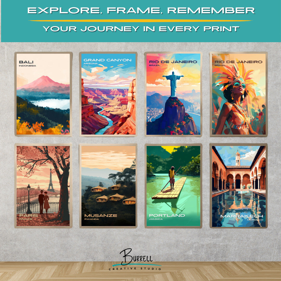 Rio Brazil Christ The Redeemer Travel Poster & Wall Art Poster Print