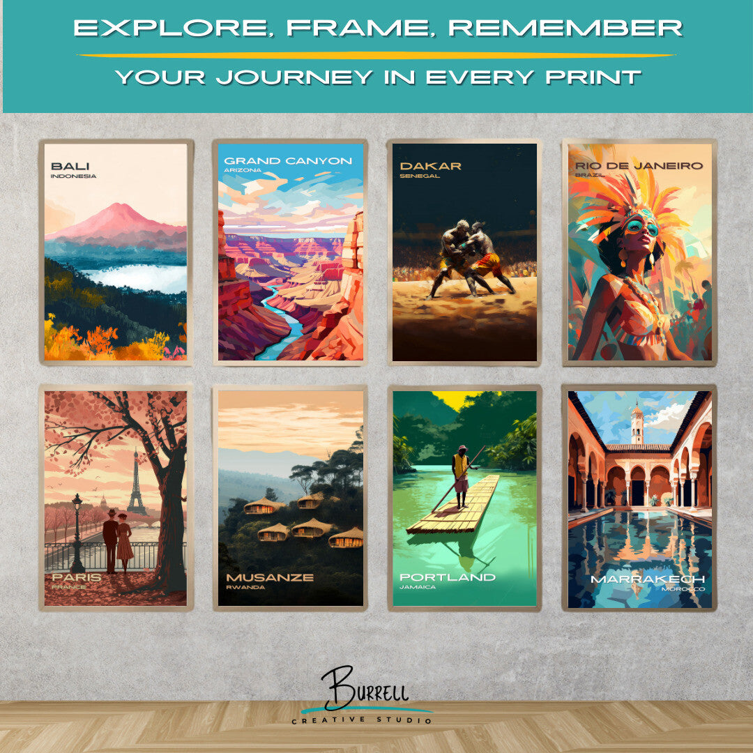 Dakar Senegal Wrestling Travel Poster & Wall Art Poster Print