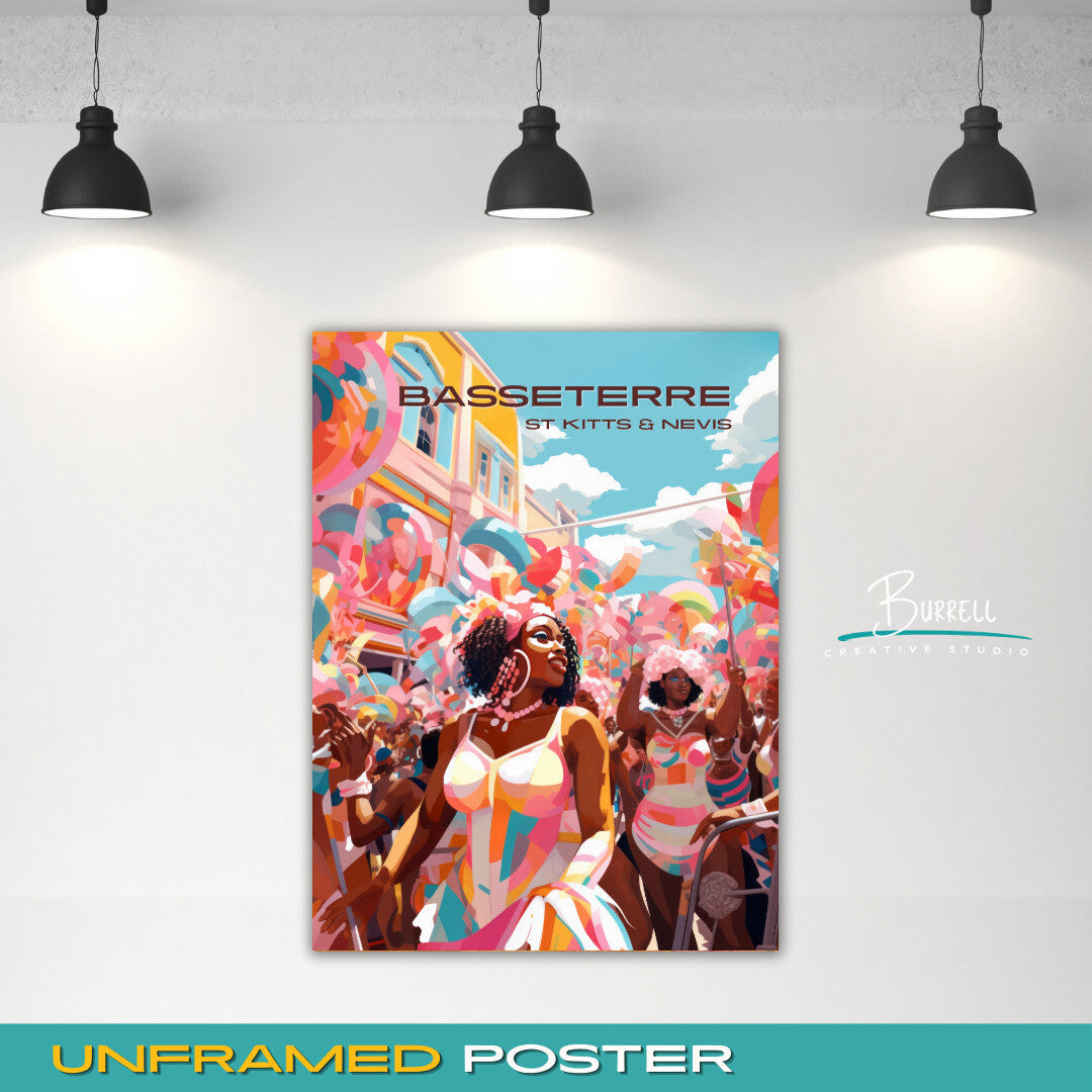 Basseterre St Kitts Carnival Travel Poster & Wall Art Poster Print