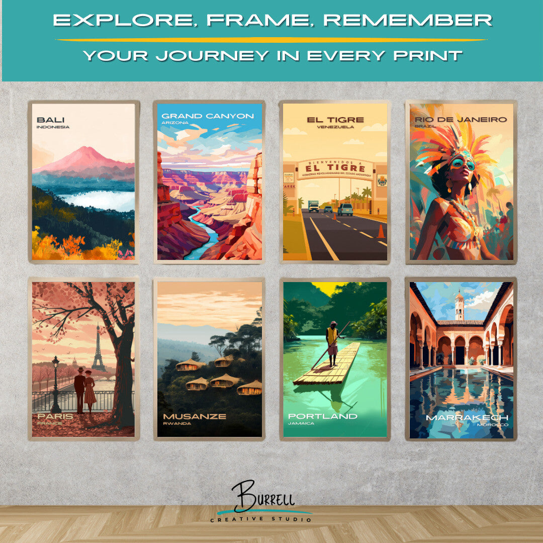 El Tigre Venezuela Entrance Arch Travel Poster & Wall Art Poster Print