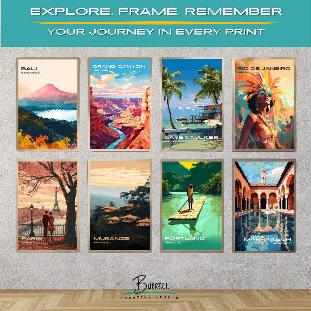 Caye Caulker Belize Beach Travel Poster & Wall Art Poster Print