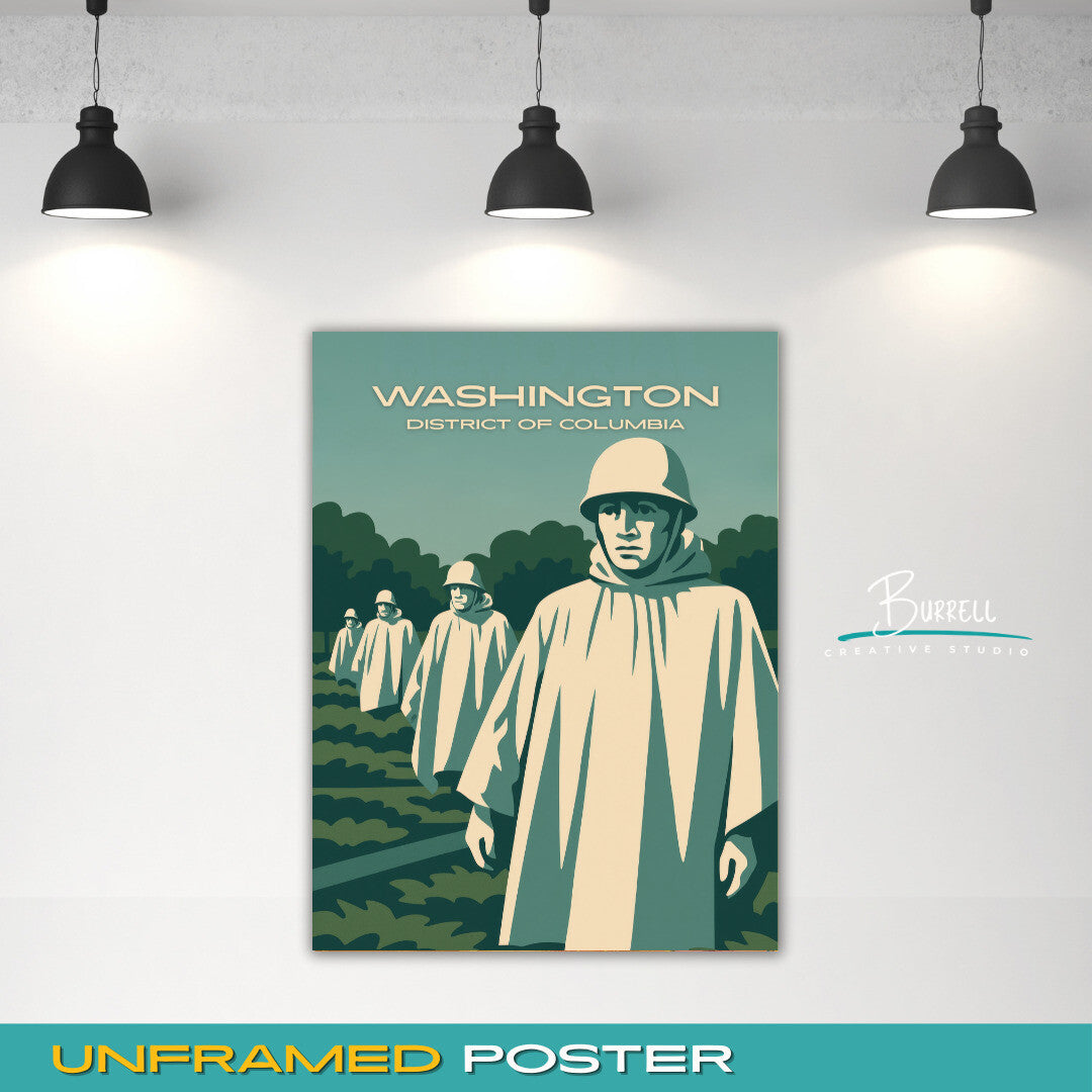 Washington District Of Columbia Korean War Memorial Travel Poster & Wall Art Poster Print