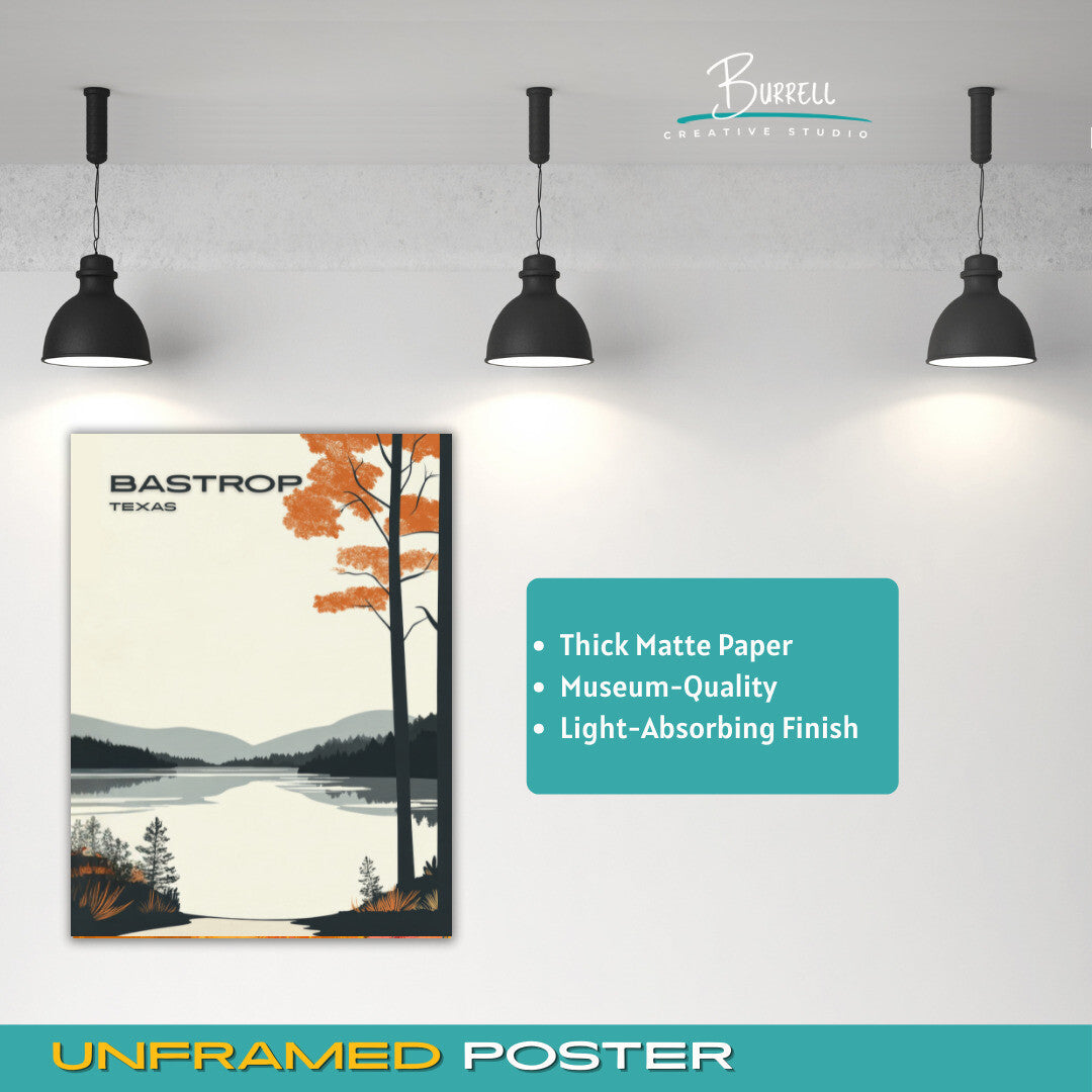 Bastrop Texas McKinney Roughs Nature Park Travel Poster & Wall Art Poster Print