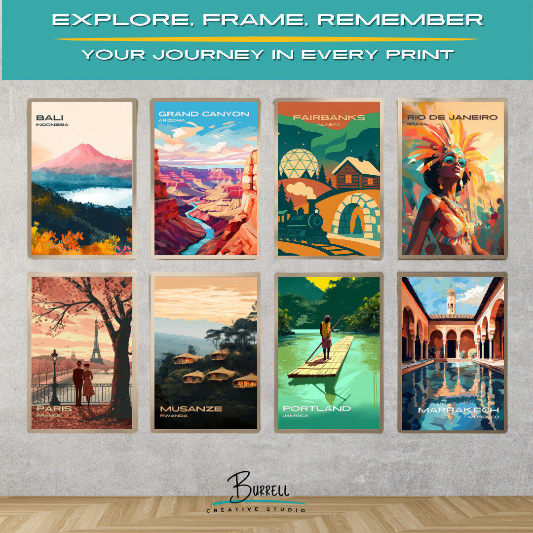Fairbanks Alaska Unique Attractions Travel Poster & Wall Art Poster Print