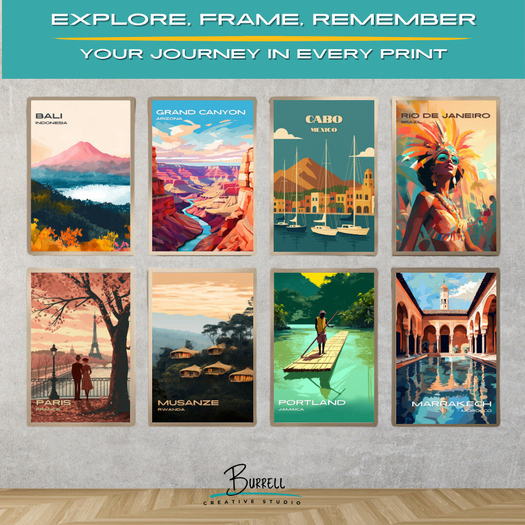 Cabo Mexico Marina Travel Poster & Wall Art Poster Print