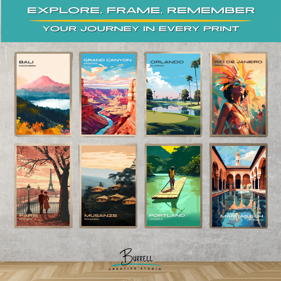 Orlando Florida Golfing Travel Poster & Wall Art Poster Print