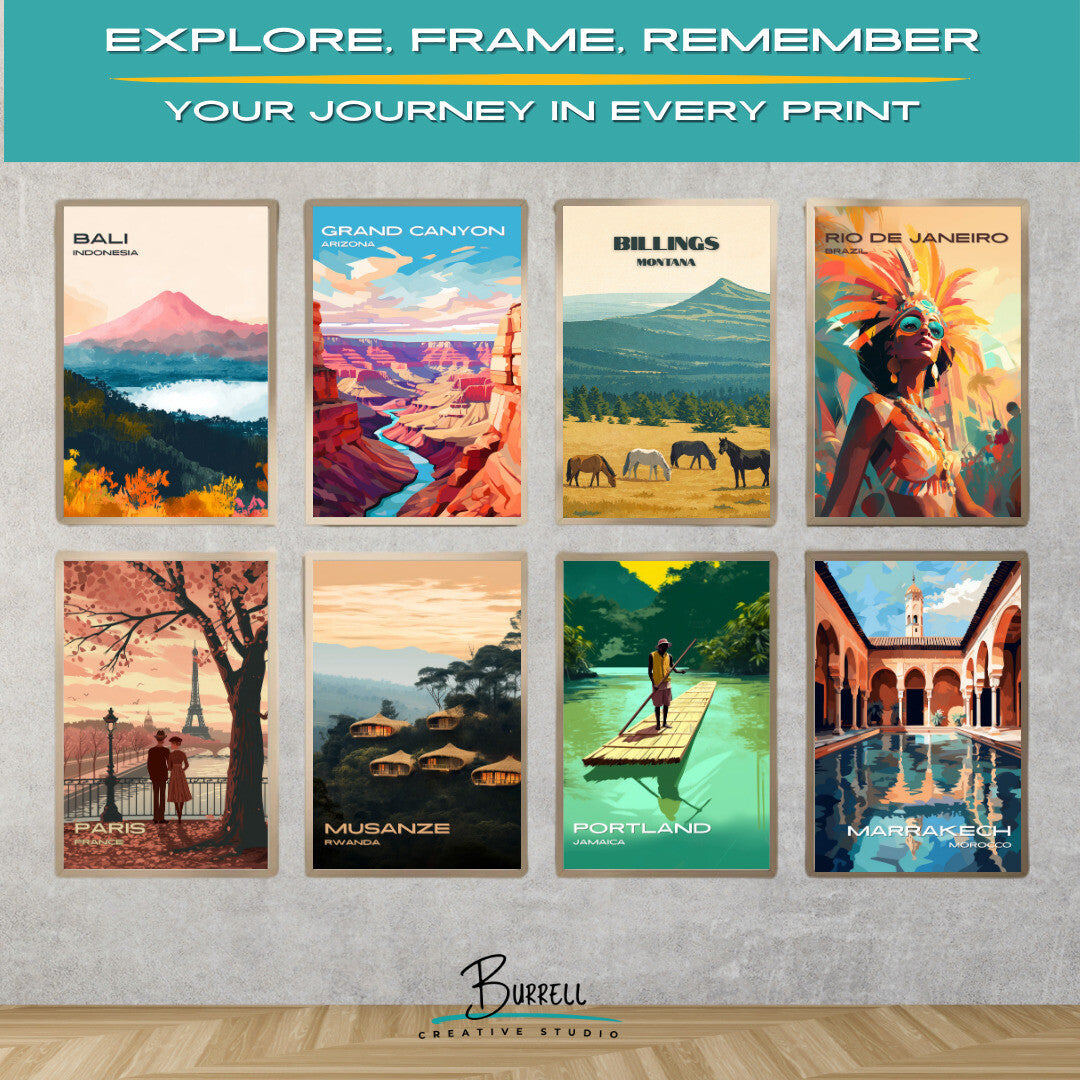 Billings Montana Wild Horses Travel Posters & Wall Art Poster Print