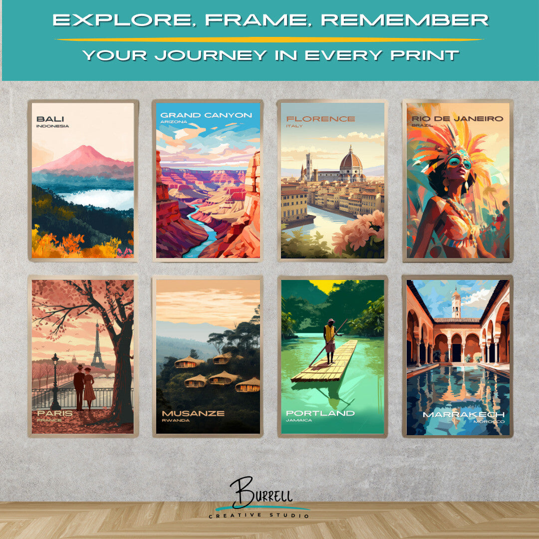 Florence Italy Cathedral Travel Poster & Wall Art Poster Print