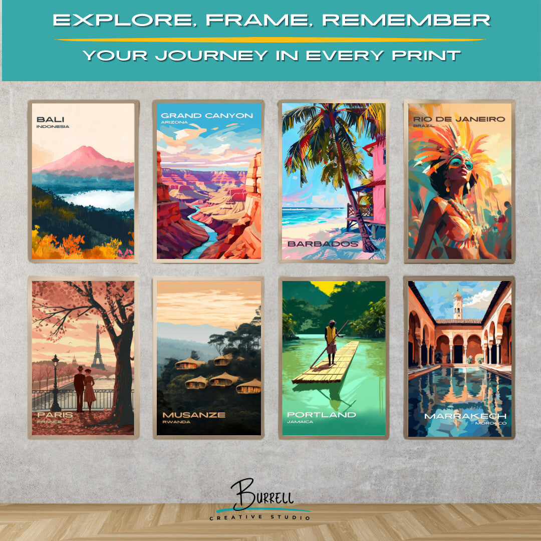 Bridgetown Barbados Beach Life Travel Poster & Wall Art Poster Print