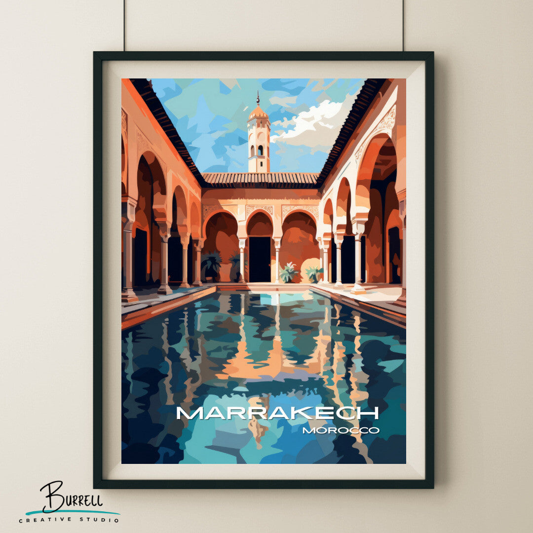 Marrakech Morocco Architecture Travel Poster & Wall Art Poster Print