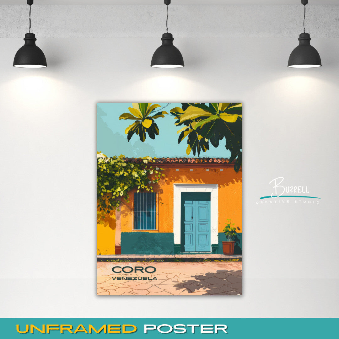 Coro Venezuela Local Architecture Travel Poster & Wall Art Poster Print