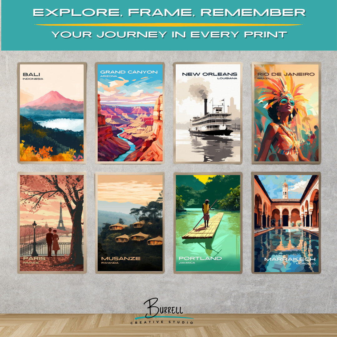 New Orleans Louisiana Steamboat Travel Poster & Wall Art Poster Print