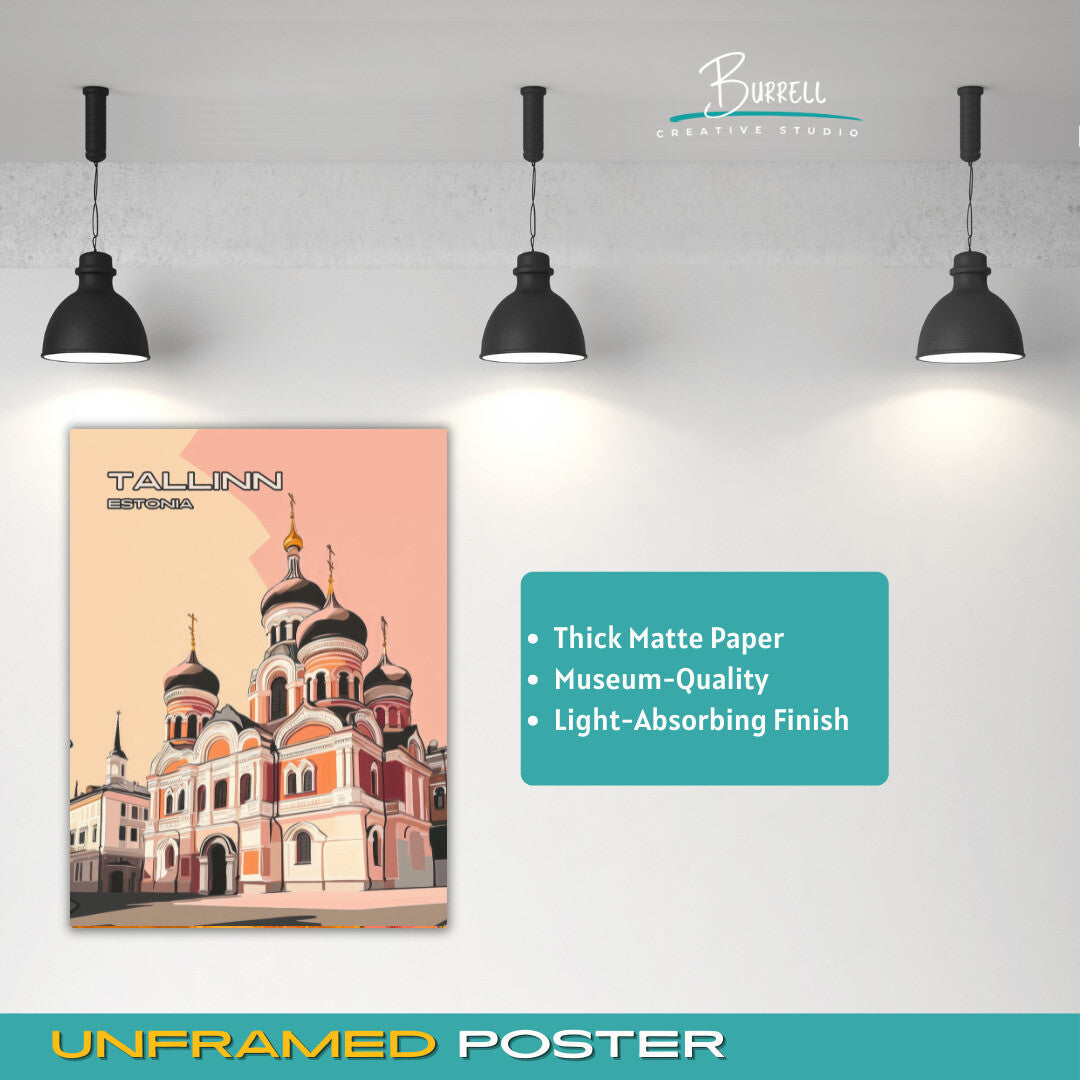 Tallinn Estonia Alexander Nevsky Cathedral Travel Poster & Wall Art Poster Print