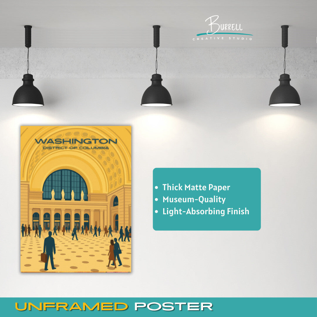 Washington District Of Columbia Union Station Travel Poster & Wall Art Poster Print