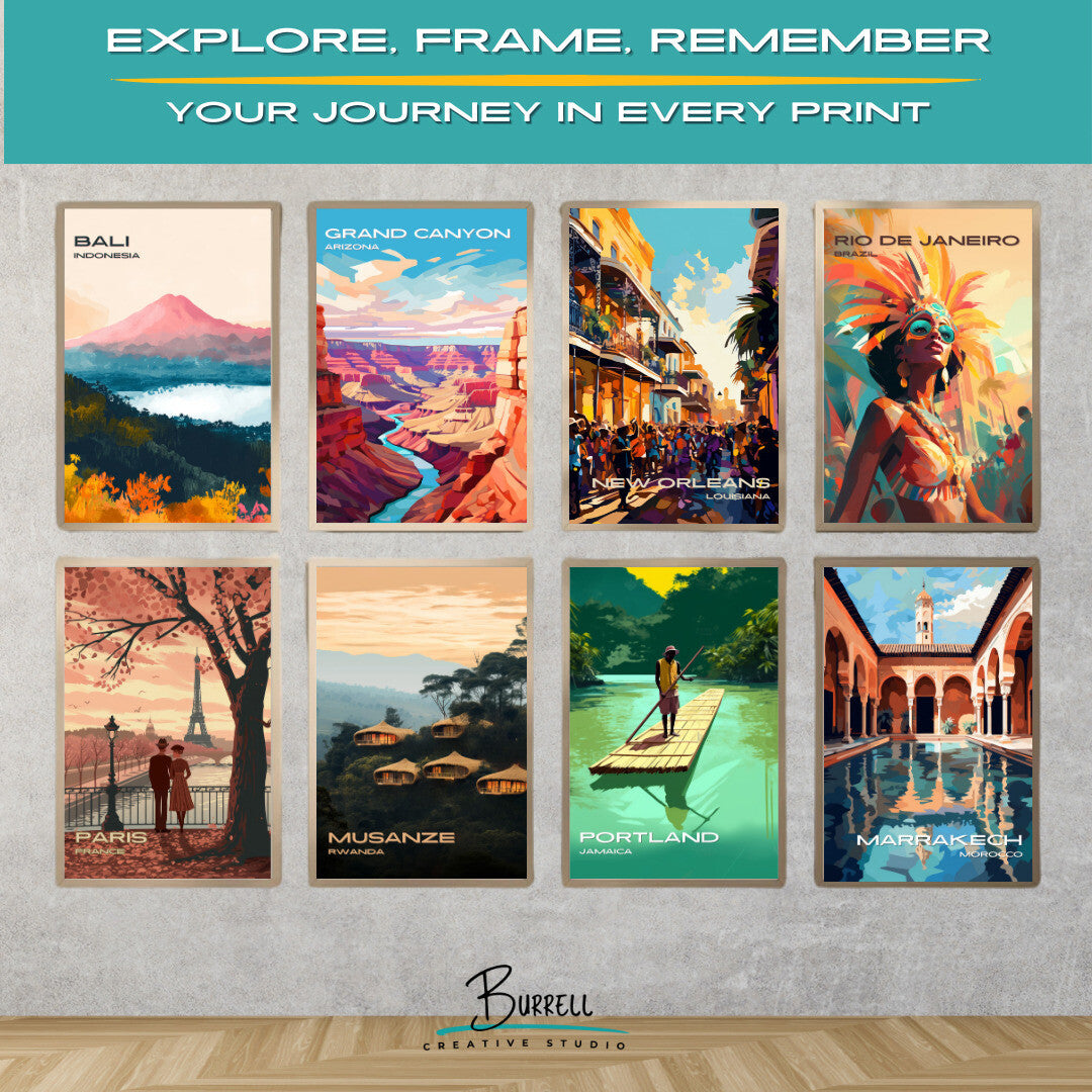 New Orleans Louisiana Mardi Gras Travel Poster & Wall Art Poster Print