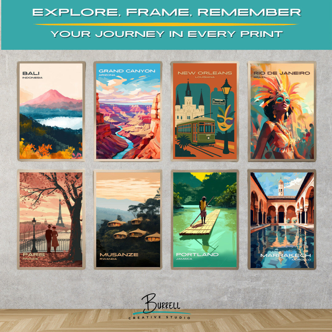 New Orleans Louisiana Unique Attractions Travel Poster & Wall Art Poster Print