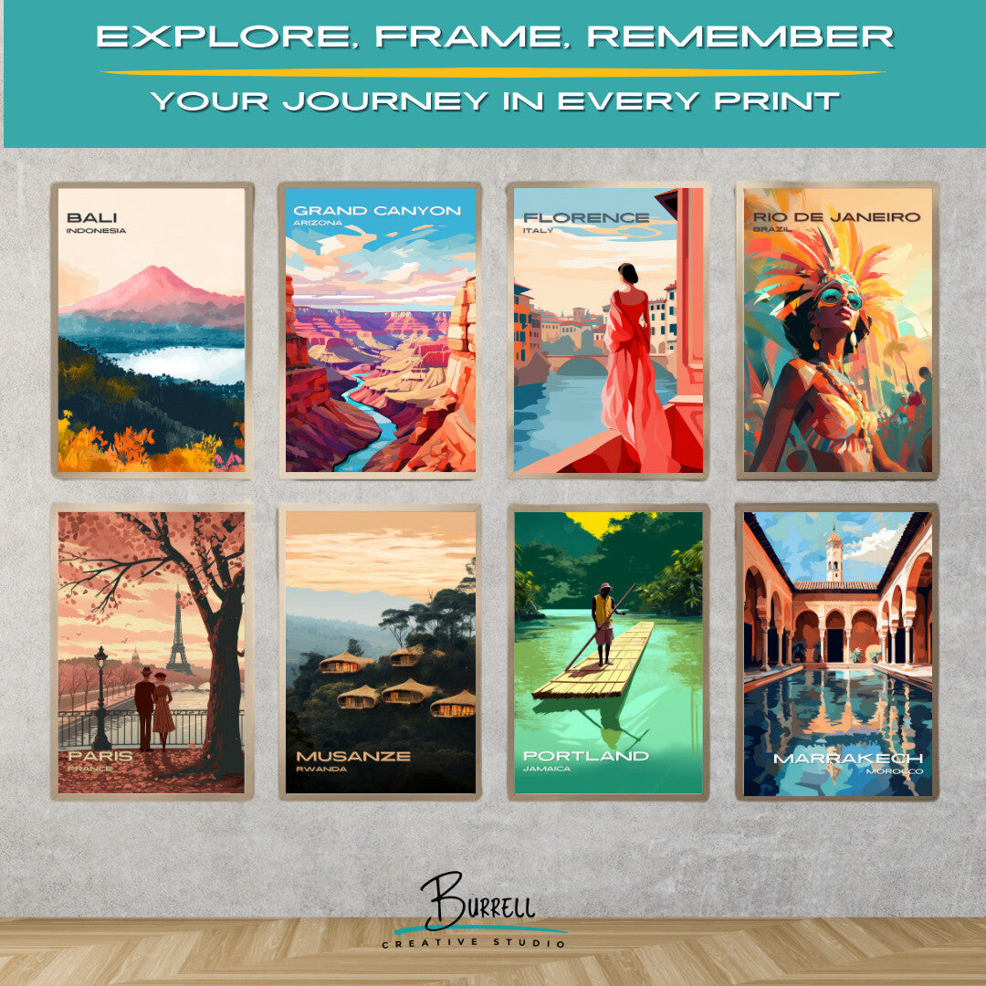 Florence Italy Ponte Vecchio Travel Poster & Wall Art Poster Print