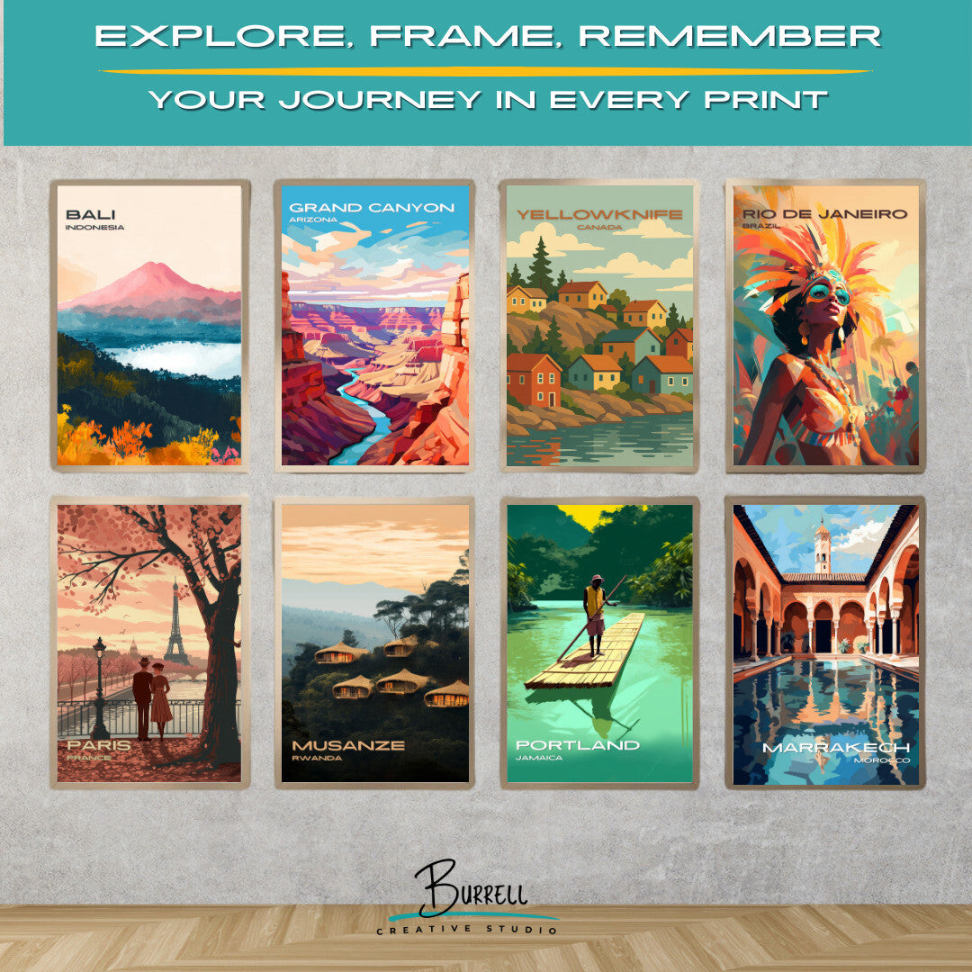Yellowknife Canada Old Town Travel Poster & Wall Art Poster Print