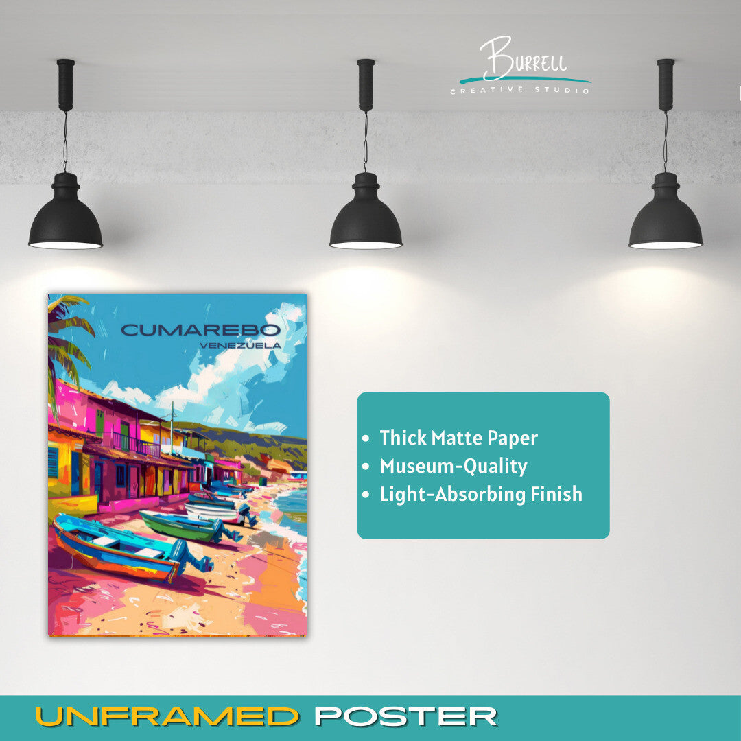 Cumarebo Venezuela Coastal View Travel Poster & Wall Art Poster Print
