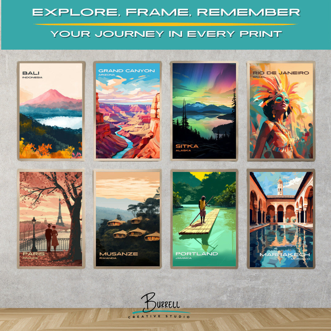 Sitka Alaska Northern Lights Travel Poster & Wall Art Poster Print
