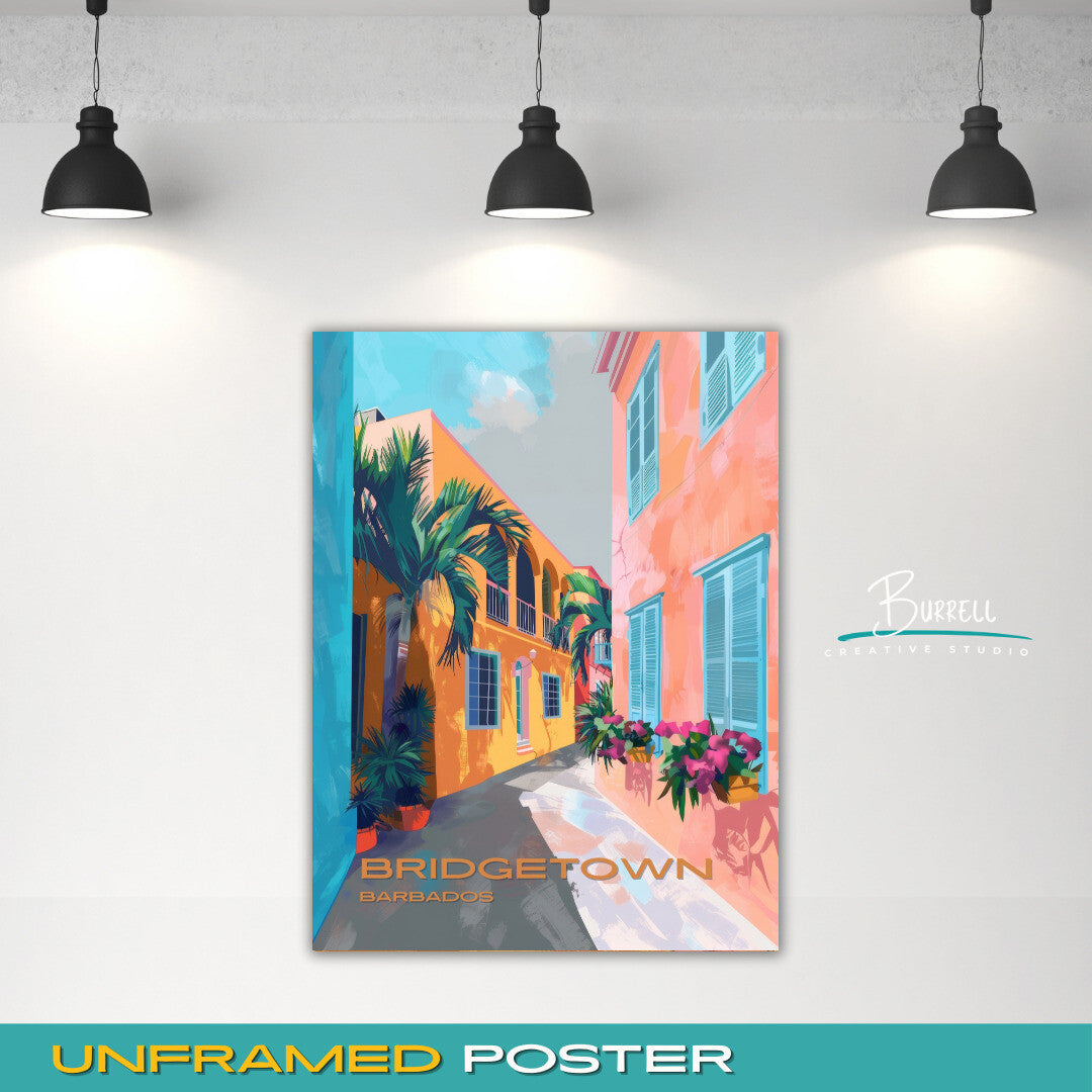 Bridgetown Barbados Island Life Travel Poster & Wall Art Poster Print