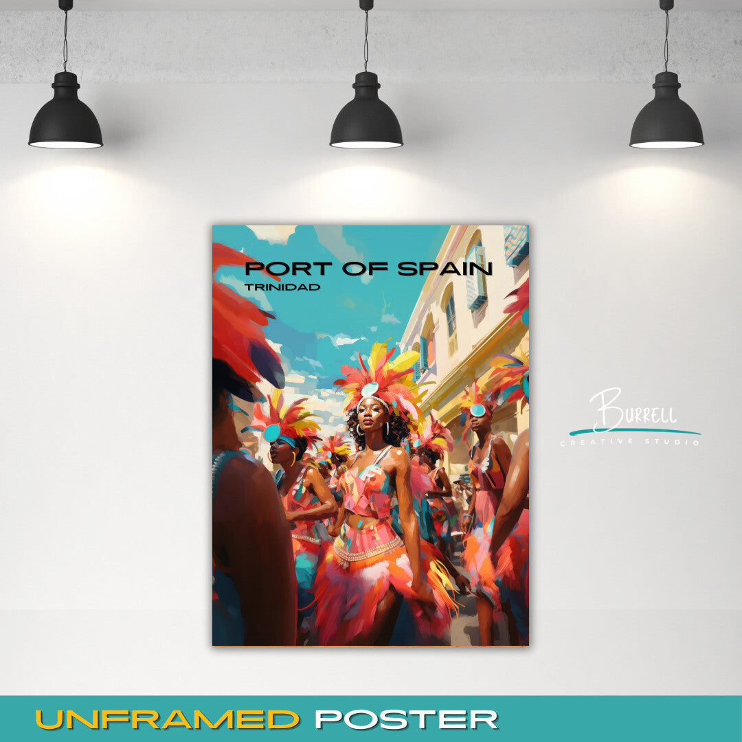 Port of Spain Trinidad Carnival Travel Poster & Wall Art Poster Print