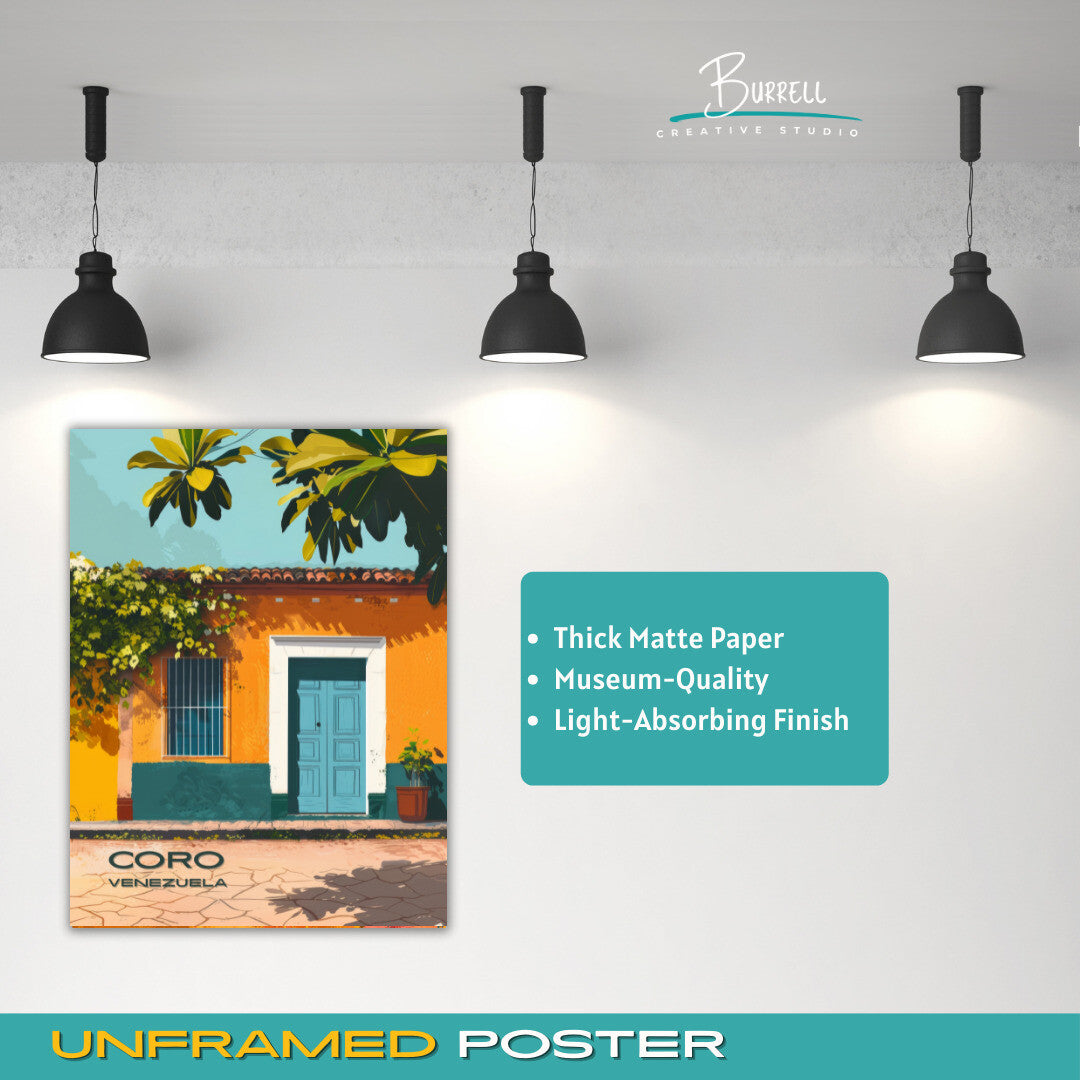 Coro Venezuela Local Architecture Travel Poster & Wall Art Poster Print