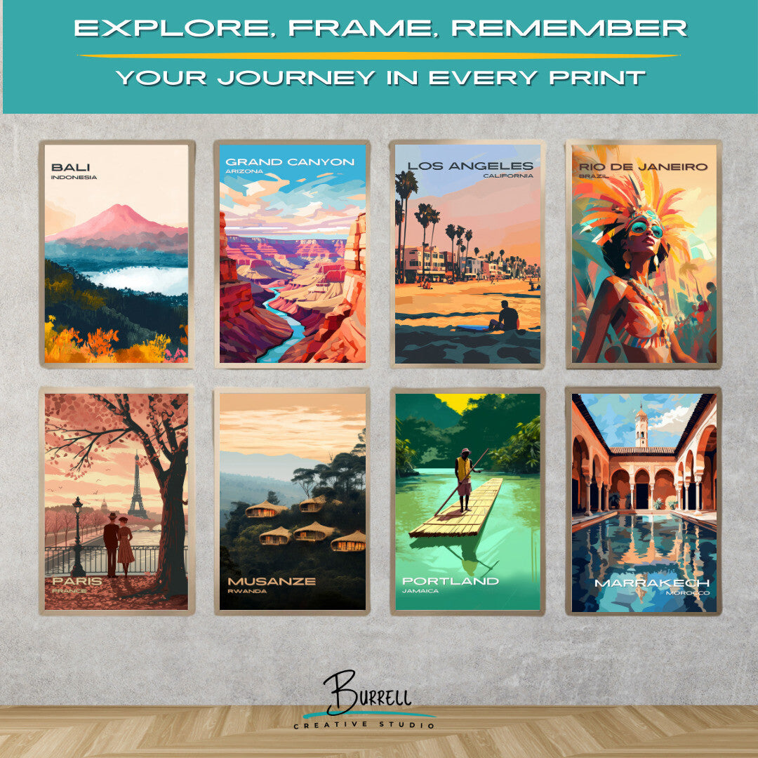 Los Angeles California Venice Beach Travel Poster & Wall Art Poster Print