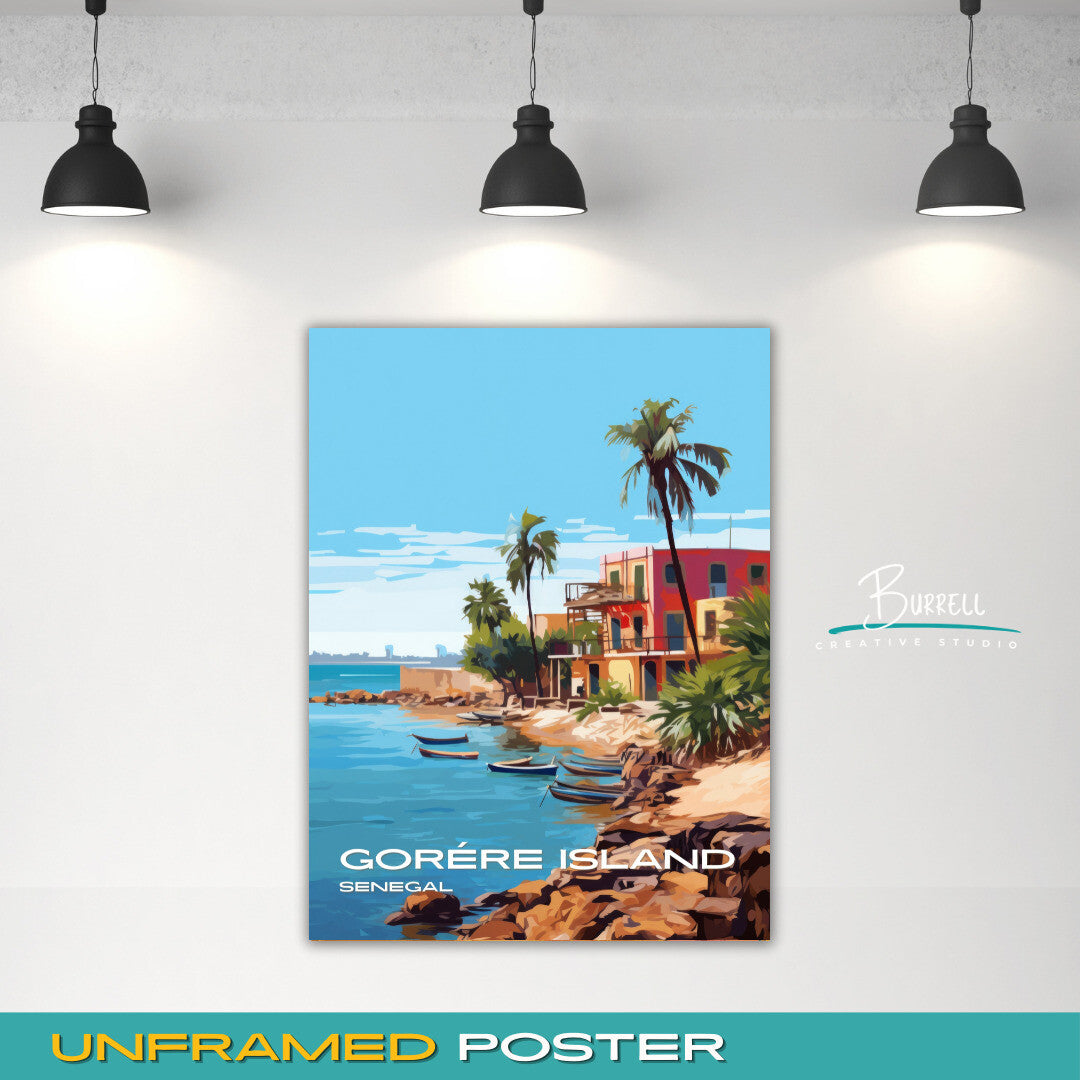 Goree Island Senegal Coastal View Travel Poster & Wall Art Poster Print