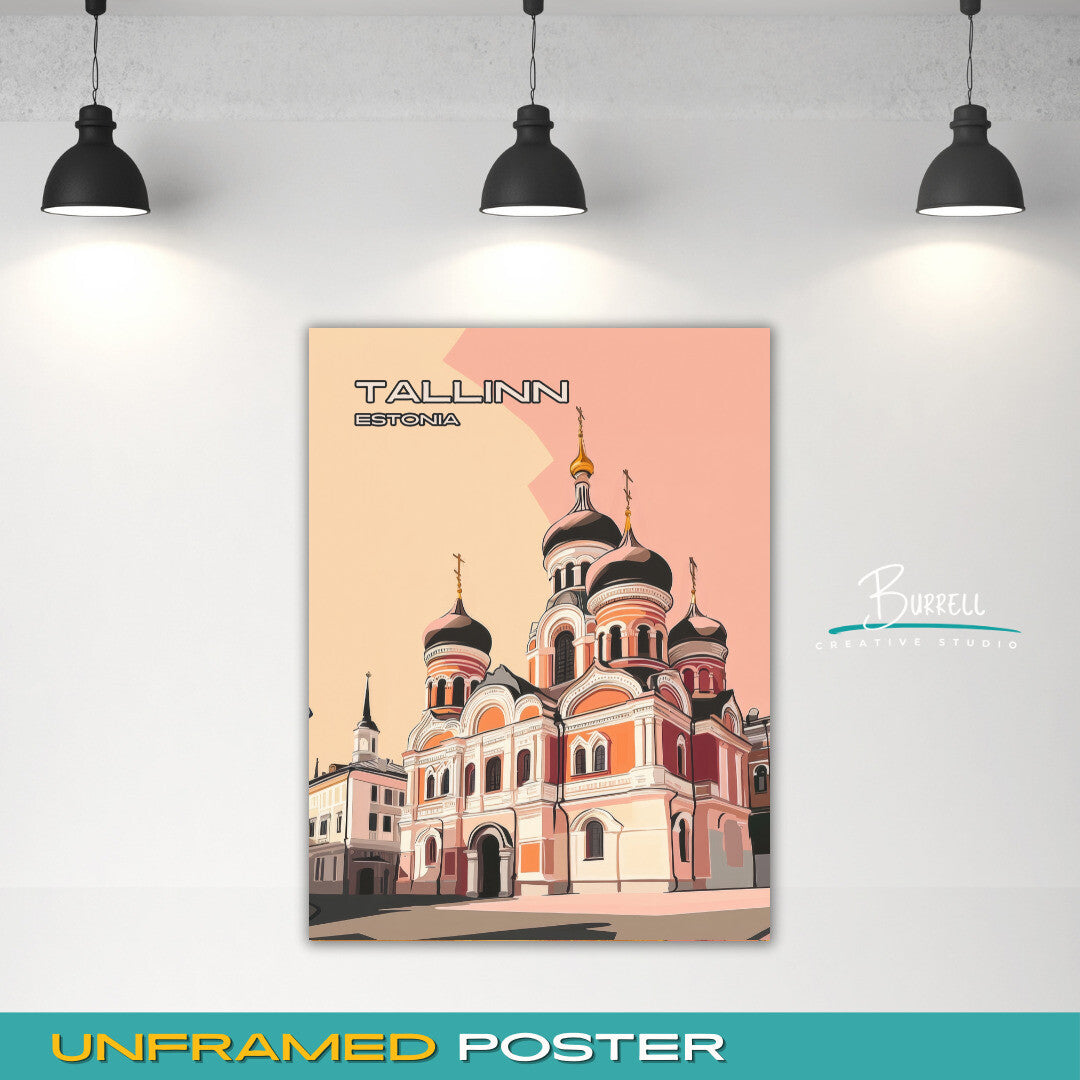 Tallinn Estonia Alexander Nevsky Cathedral Travel Poster & Wall Art Poster Print