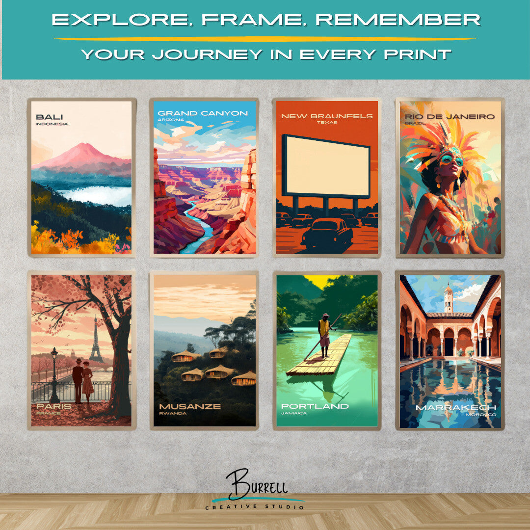 New Braunfels Texas Drive In Movie Travel Poster & Wall Art Poster Print