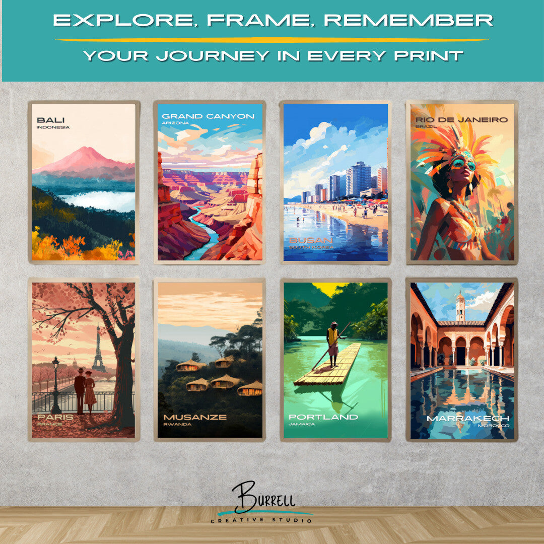Busan South Korea Haeundae Beach Travel Poster & Wall Art Poster Print