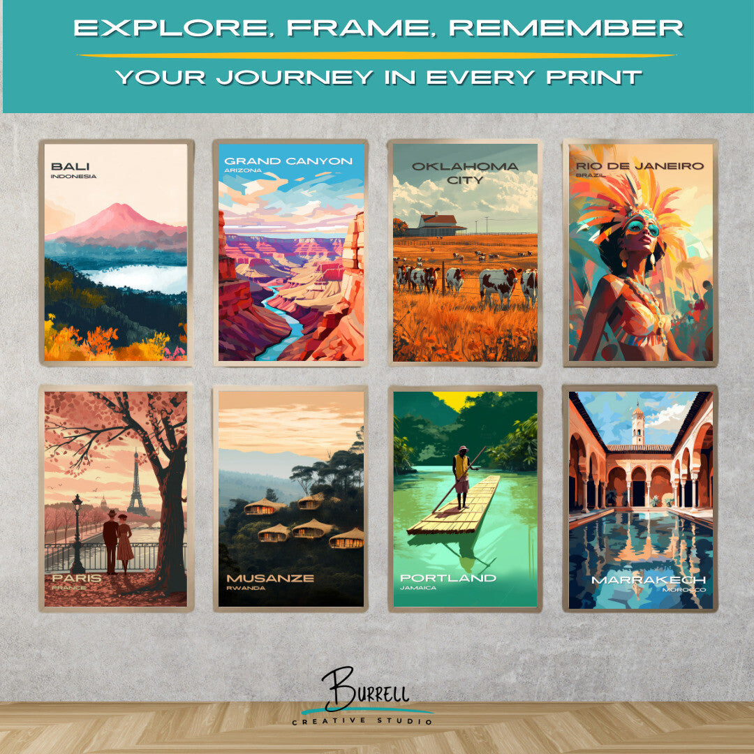 Oklahoma City Oklahoma Ranch Culture Travel Poster & Wall Art Poster Print