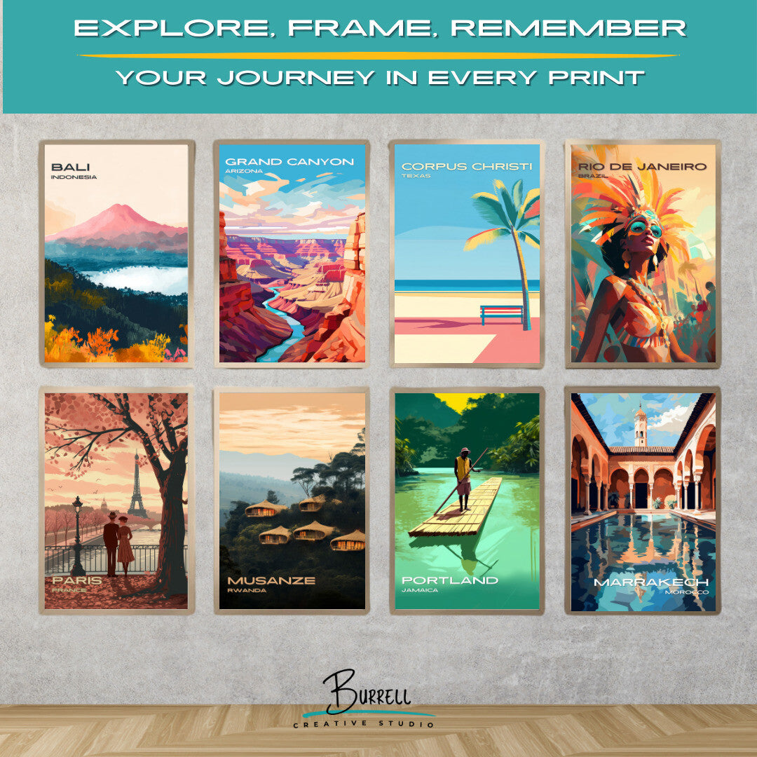 Corpus Cristi Texas Beach Vibes Travel Poster & Wall Art Poster Print