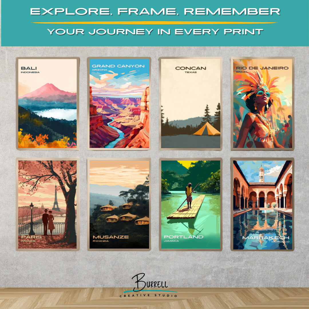 Concan Texas Camping Travel Poster & Wall Art Poster Print