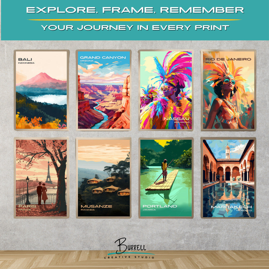 Nassau Bahamas Carnival Travel Poster & Wall Art Poster Print