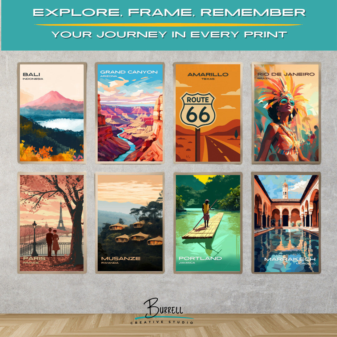 Amarillo Texas Route 66 Travel Poster & Wall Art Poster Print