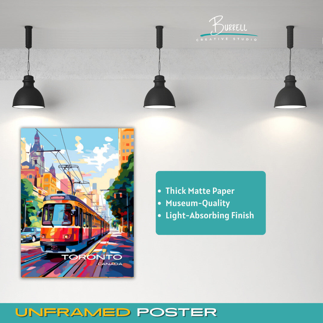 Toronto Ontario Streetcar Travel Poster & Wall Art Poster Print