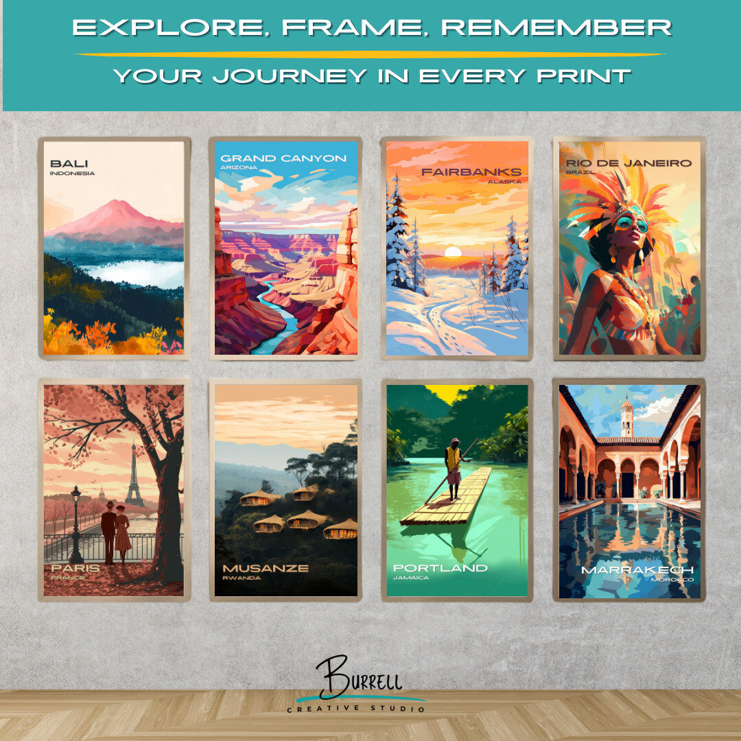 Fairbanks Alaska Sunrise Travel Poster & Wall Art Poster Print