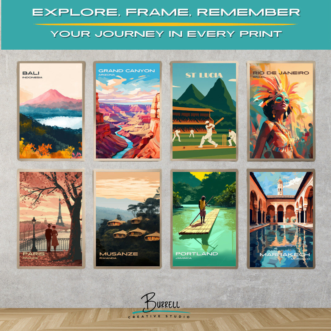 Gros Islet St Lucia Daren Sammy Cricket Ground Travel Poster & Wall Art Poster Print