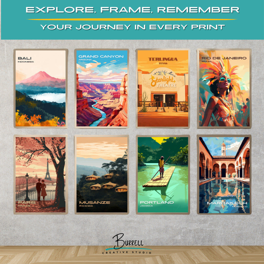 Terlingua Texas Starlight Theatre Restaurant Travel Poster & Wall Art Poster Print
