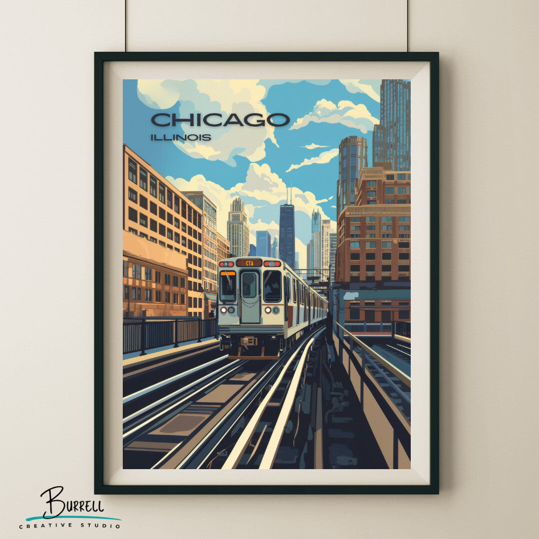 Chicago Illinois Lincoln Park Travel Poster & Wall Art Poster Print