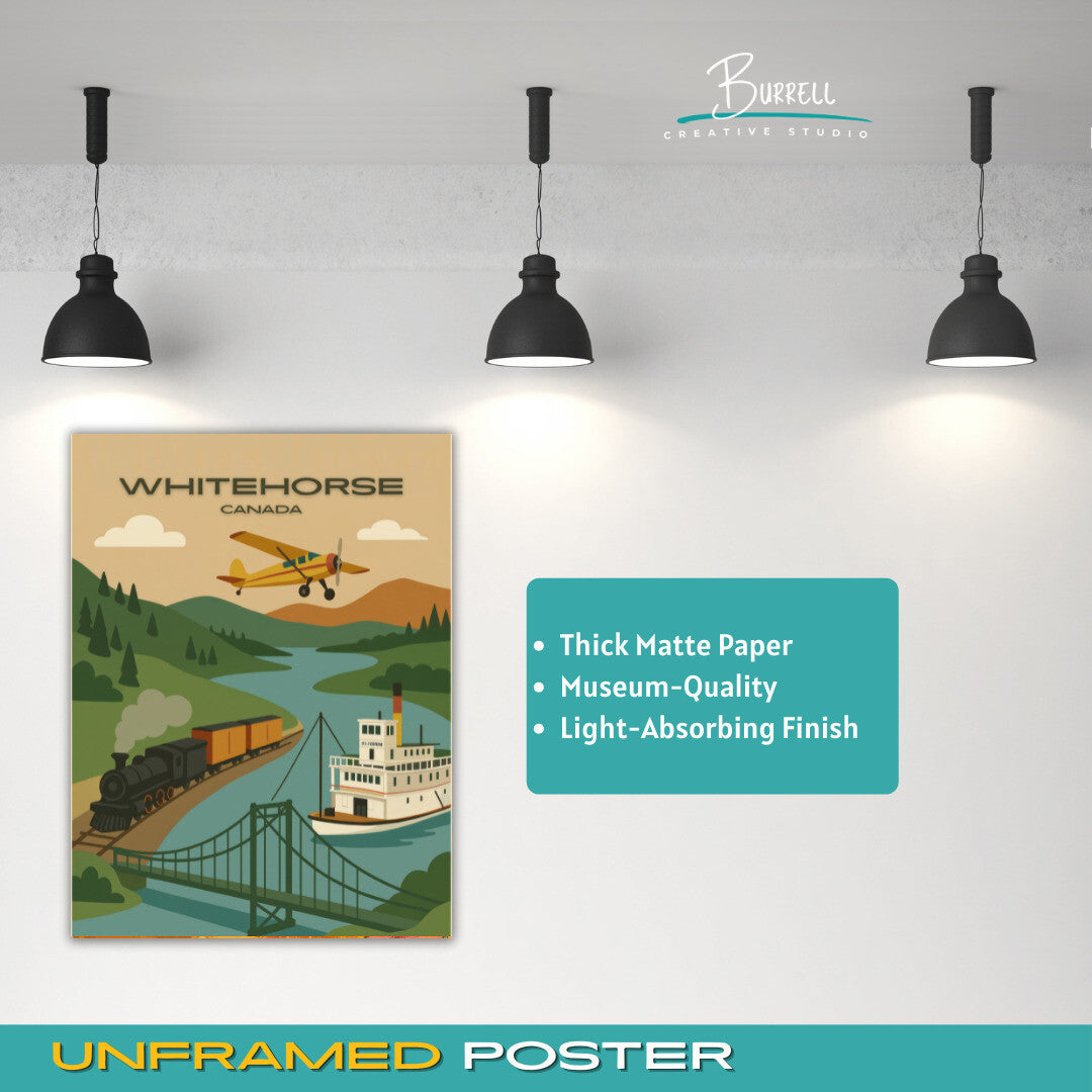 Whitehorse Canada Unique Attractions Travel Poster & Wall Art Poster Print
