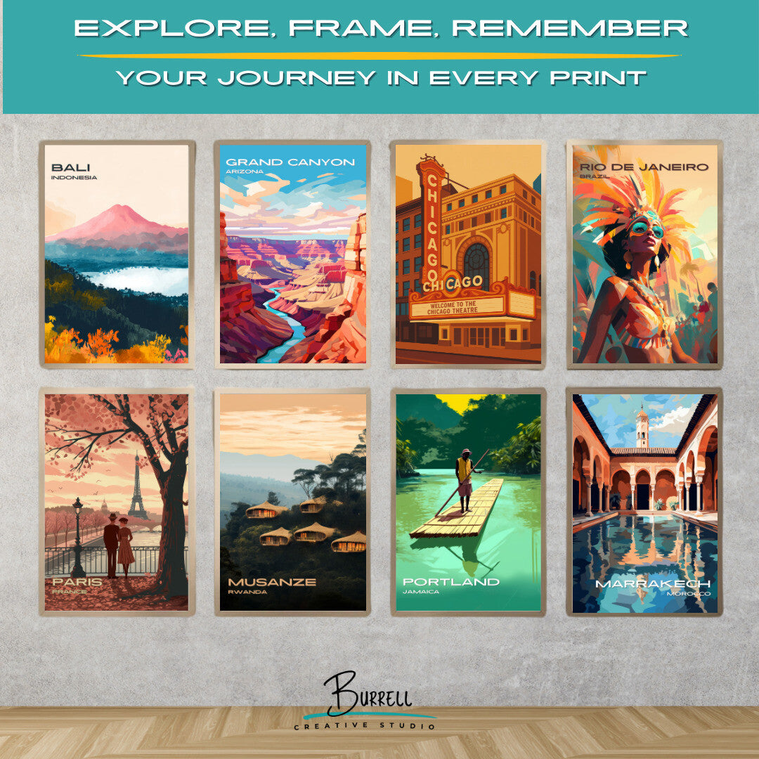 Chicago Illinois Theater Travel Poster & Wall Art Poster Print